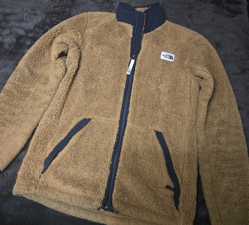 The North Face Tan Sherpa Jacket with Black Accents